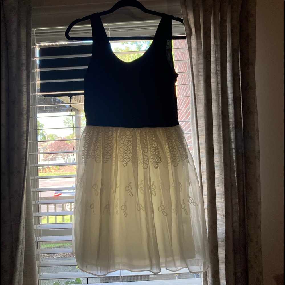 Minuet Dress, embroidered tulle skirt, size small, with tags, never worn